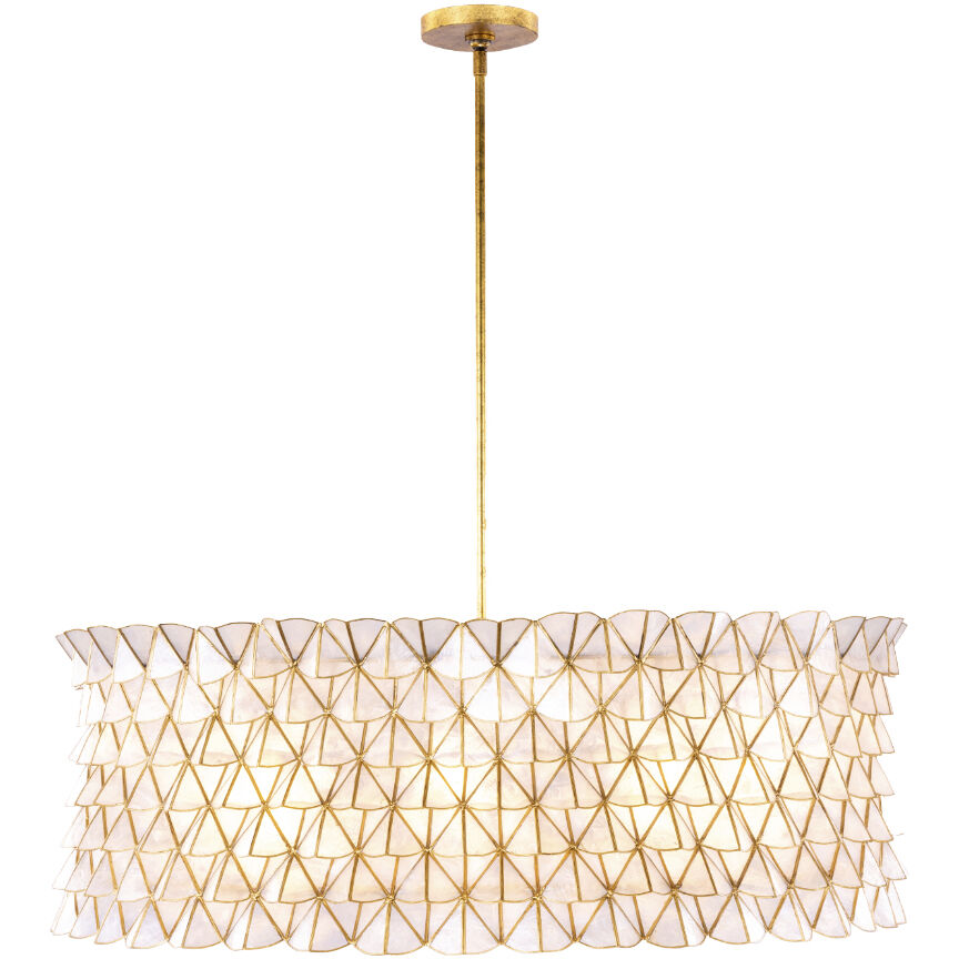 Flair 8 Light 34 inch Oxidized Gold Leaf Pendant Ceiling Light