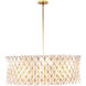 Flair 8 Light 34 inch Oxidized Gold Leaf Pendant Ceiling Light