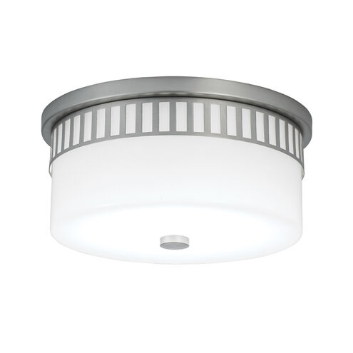 Astor 2 Light 13.75 inch Brushed Nickel with Shiny Opal Flush Mount Ceiling Light