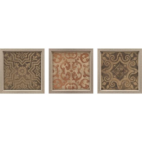 Wood Inlay Brown and Beige and Rust and Sepia Framed Art