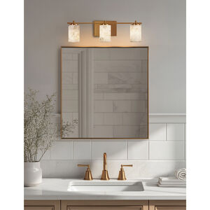 Alabaster Rocks LED 24 inch Brushed Brass Bath Bar Wall Light