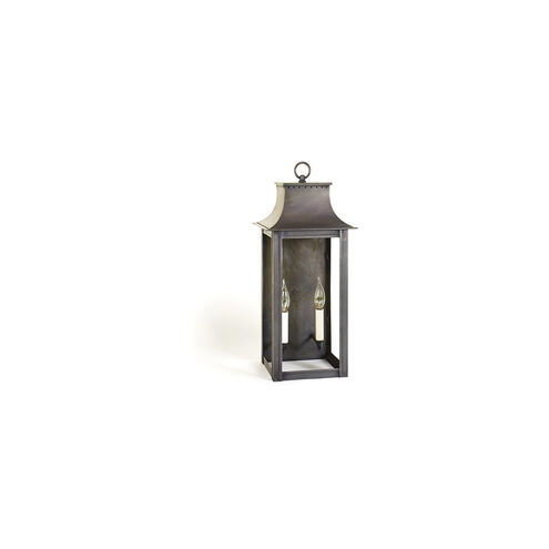 Coplin 2 Light 23.25 inch Antique Brass Outdoor Wall Light in Clear Glass