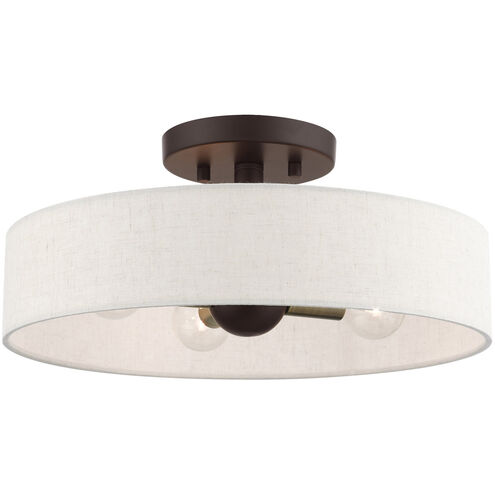 Venlo 4 Light 14 inch Bronze with Antique Brass Accents Semi Flush Ceiling Light