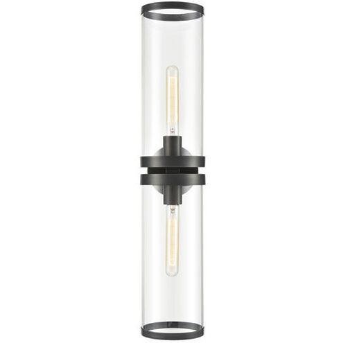 Revolve Ii 2 Light 24 inch Clear Glass and Urban Bronze Bath Vanity Wall Light