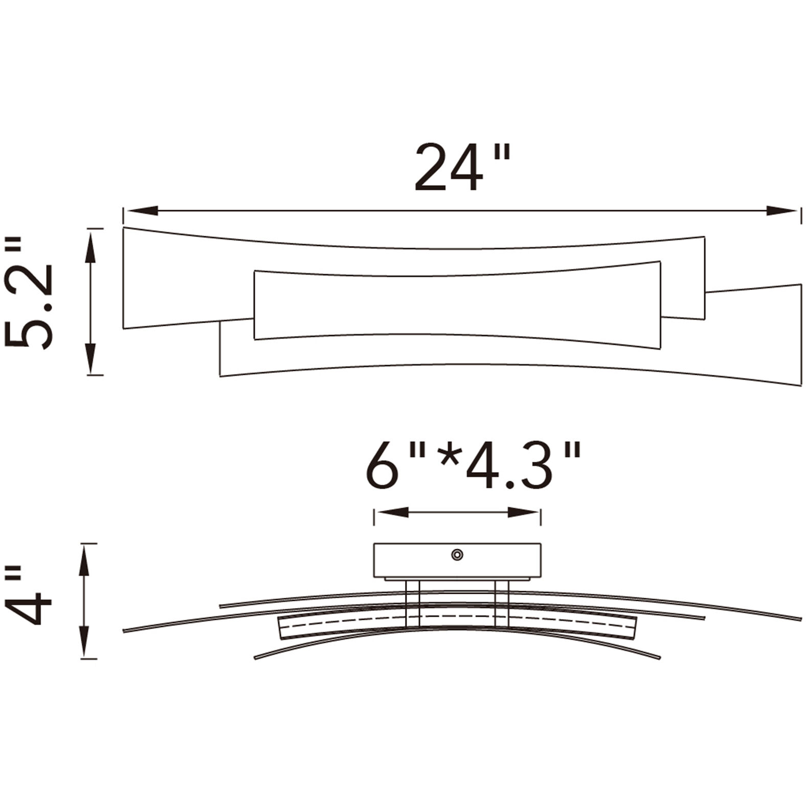 Candora LED 24 inch Brass Vanity Light Wall Light