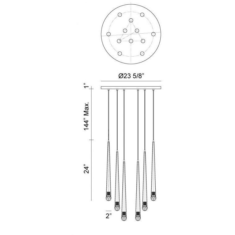 Renaie LED 24 inch Chrome Pendant Ceiling Light