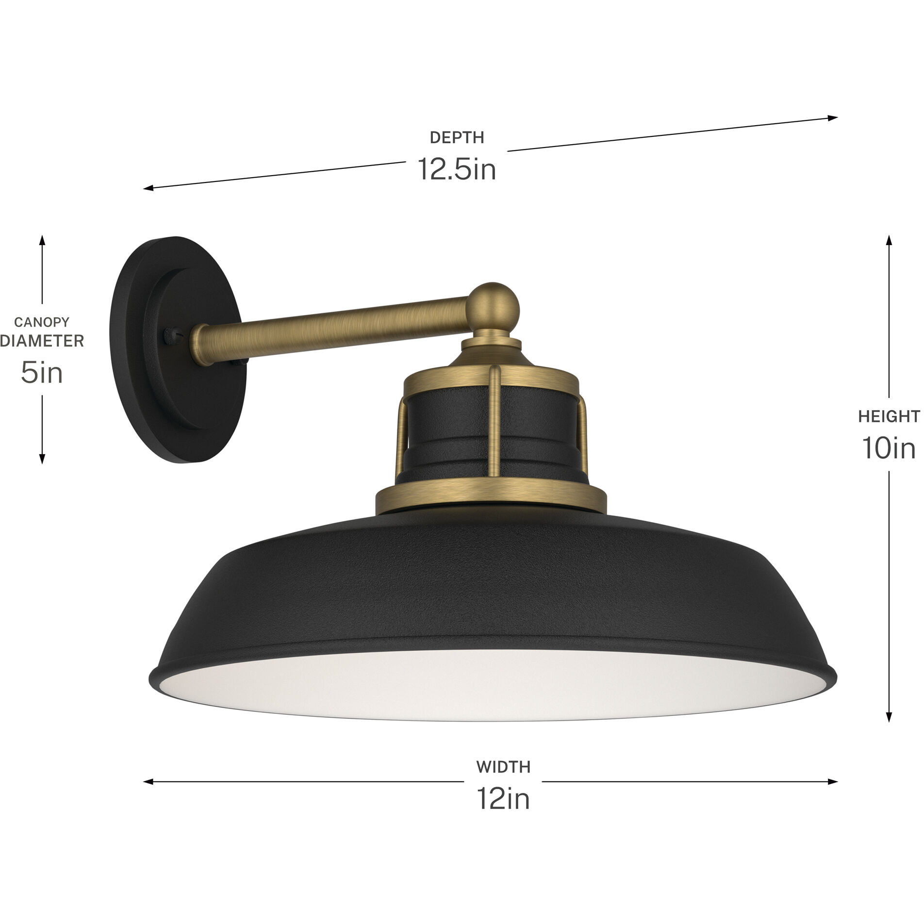 Fielding 1 Light 10 inch Natural Brass Outdoor Wall Light