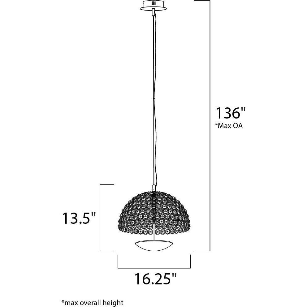 Parasol LED 16.25 inch Polished Chrome Single Pendant Ceiling Light