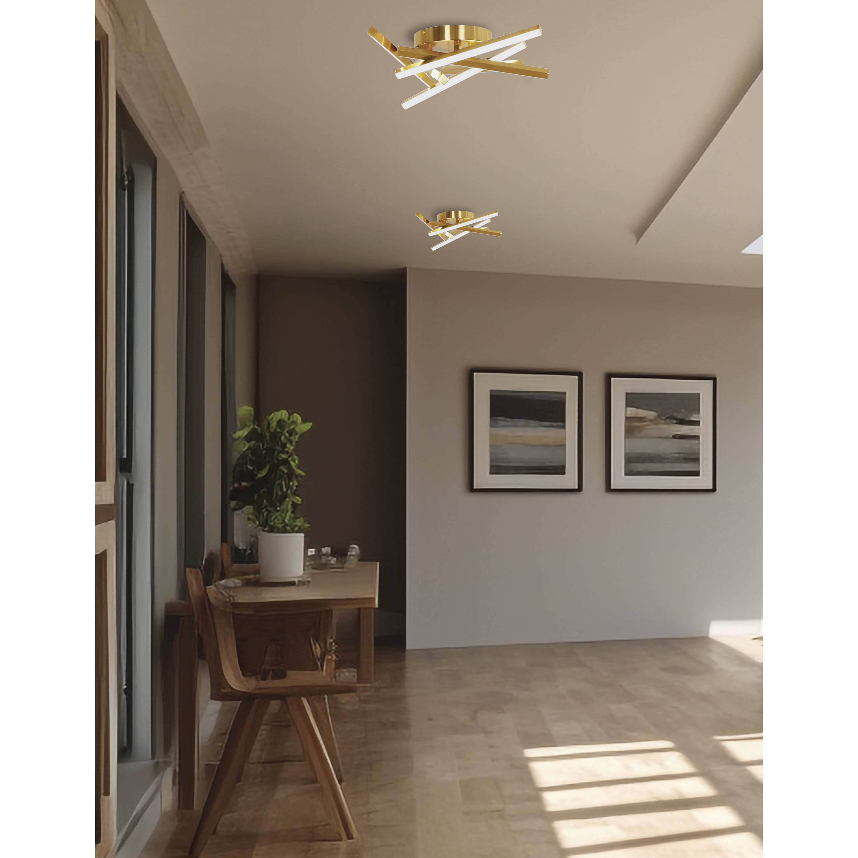 Carly LED 20 inch Aged Brass Flush Mount Ceiling Light