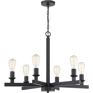 Neighborhood Chicago 6 Light 30 inch Flat Black Chandelier Ceiling Light