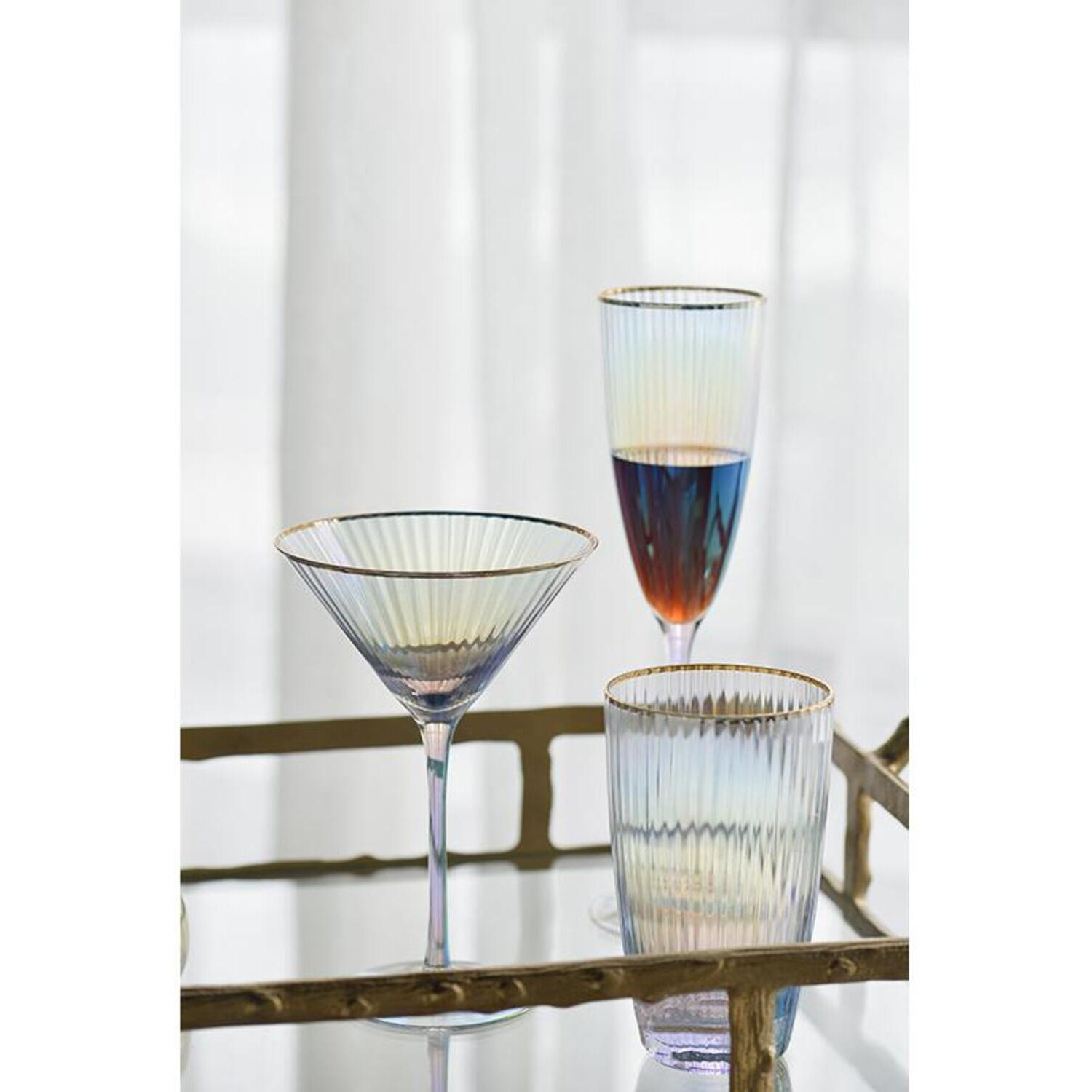 Twig Brass Antique Bar Cart