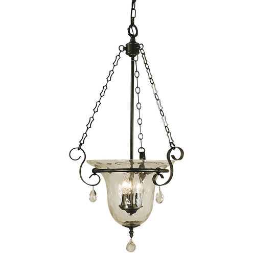 Carcassonne 3 Light 18 inch Matte Black Foyer Chandelier Ceiling Light