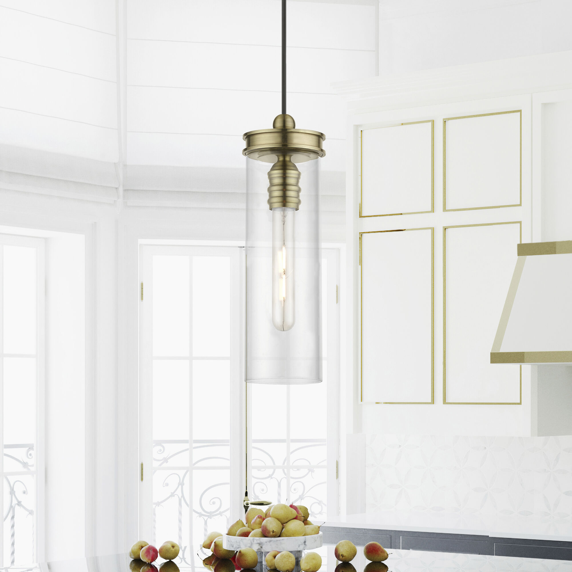 Devoe 1 Light 5 inch Antique Brass Mini Pendant Ceiling Light