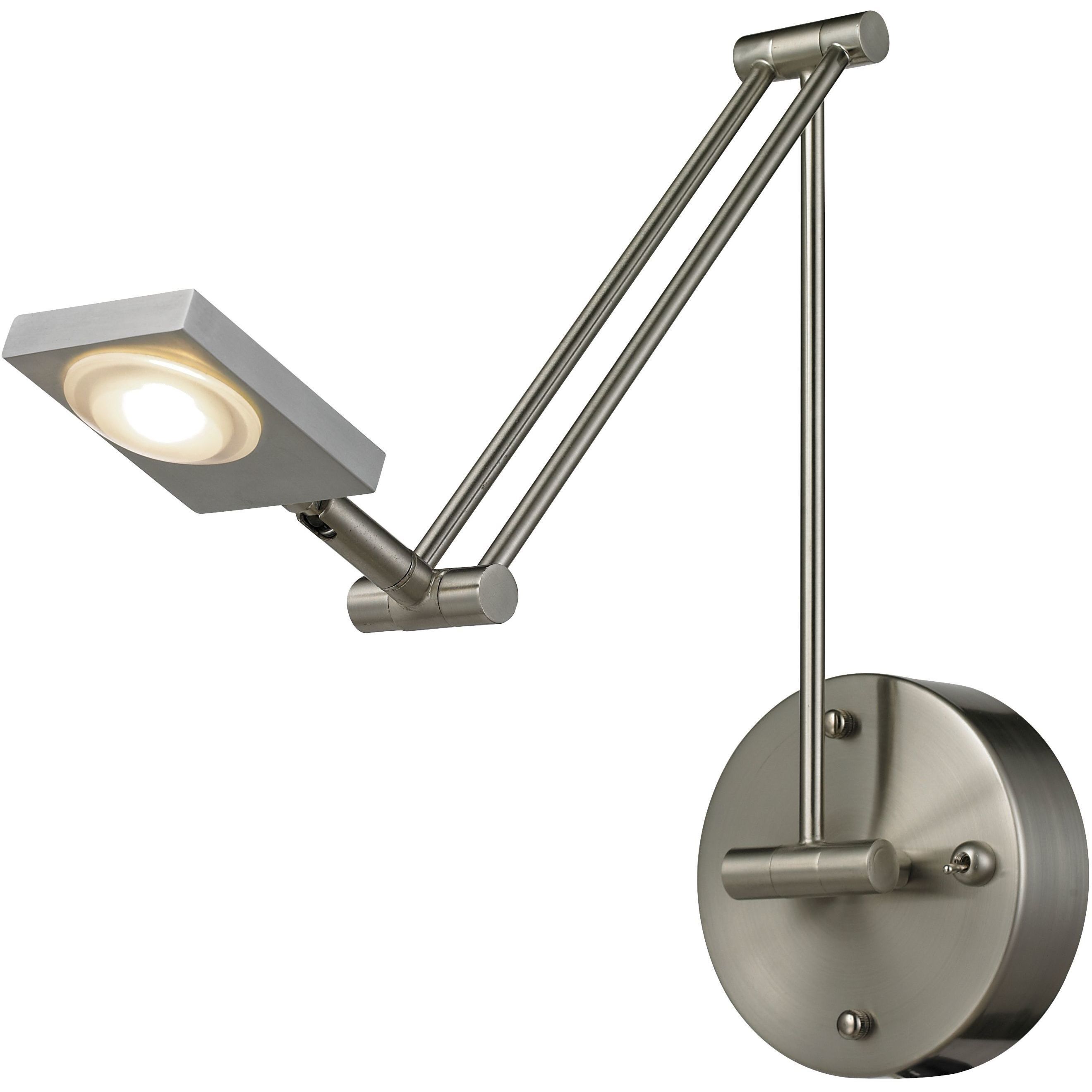 Reilly 28 inch 4.8 watt Brushed Nickel Swingarm Sconce Wall Light
