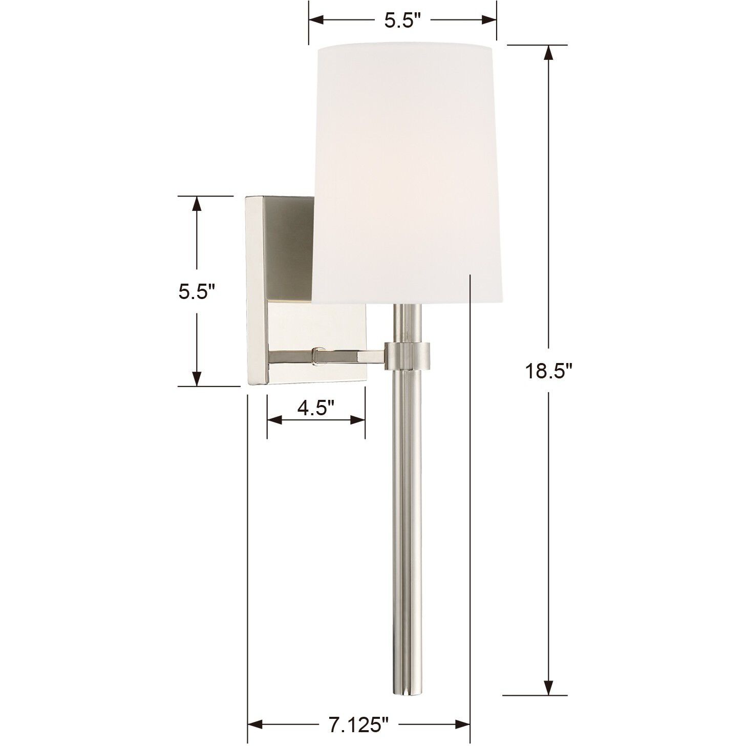Bromley Bath Sconce Wall Light in Polished Nickel