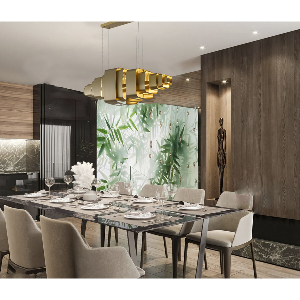 Canada LED 19.6 inch Satin Brass Chandelier Ceiling Light