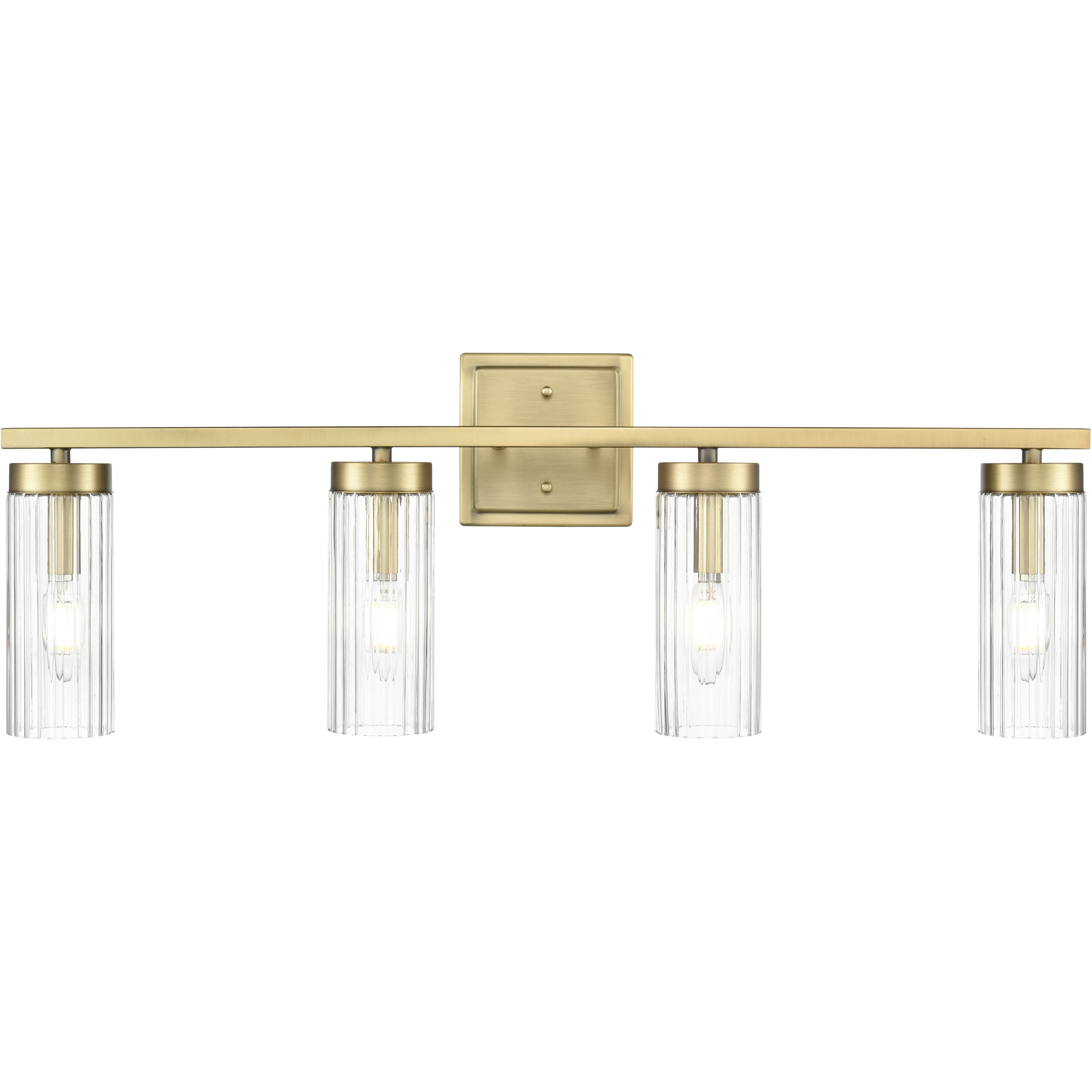 Iversen 4 Light 29.75 inch Vintage Brass Bathroom Vanity Light Wall Light
