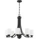 Bolden 8 Light 28.5 inch Flat Black Chandelier Ceiling Light in White Frosted Glass, Neighborhood Collection