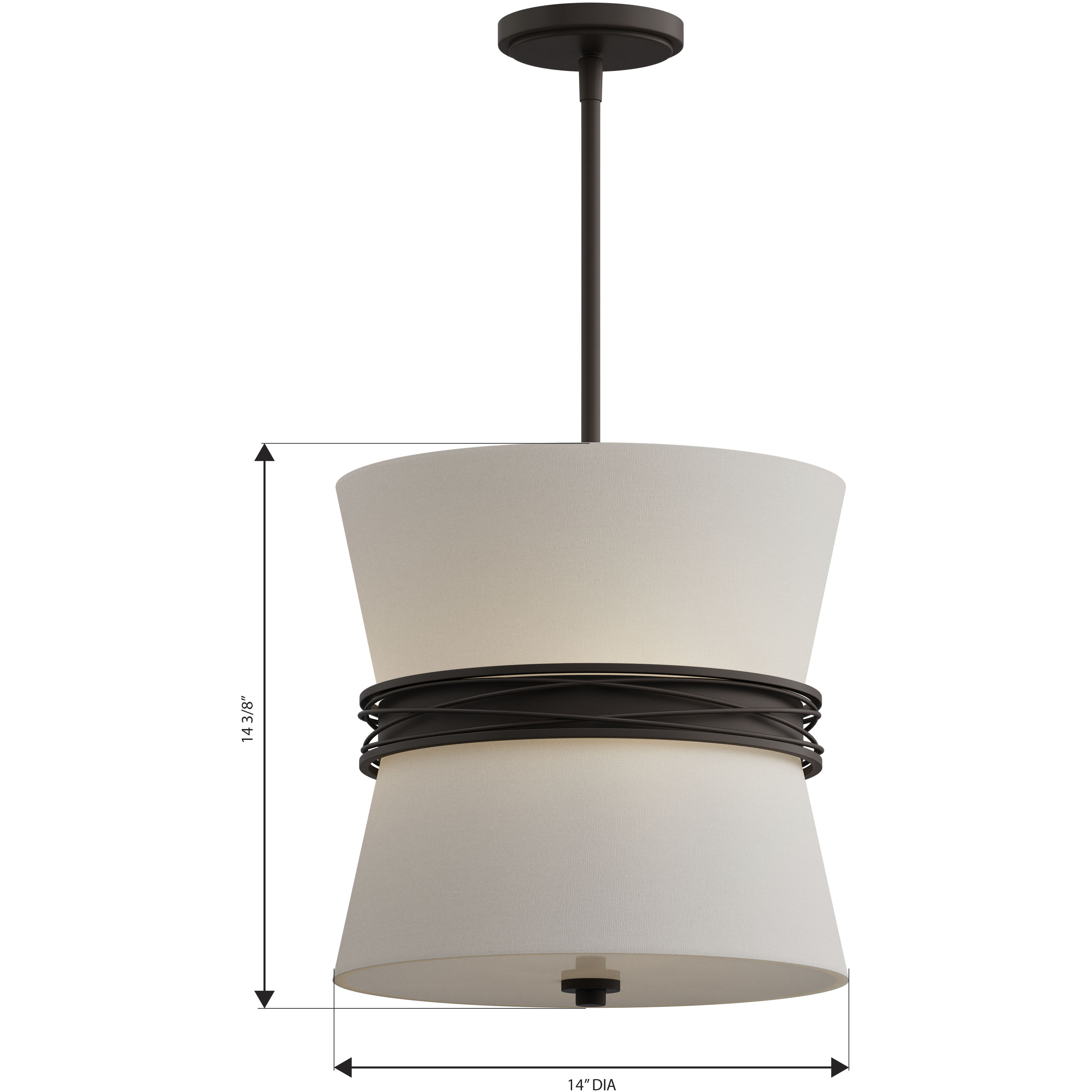 Dalvor 3 Light 14 inch Dark Bronze Pendant Ceiling Light