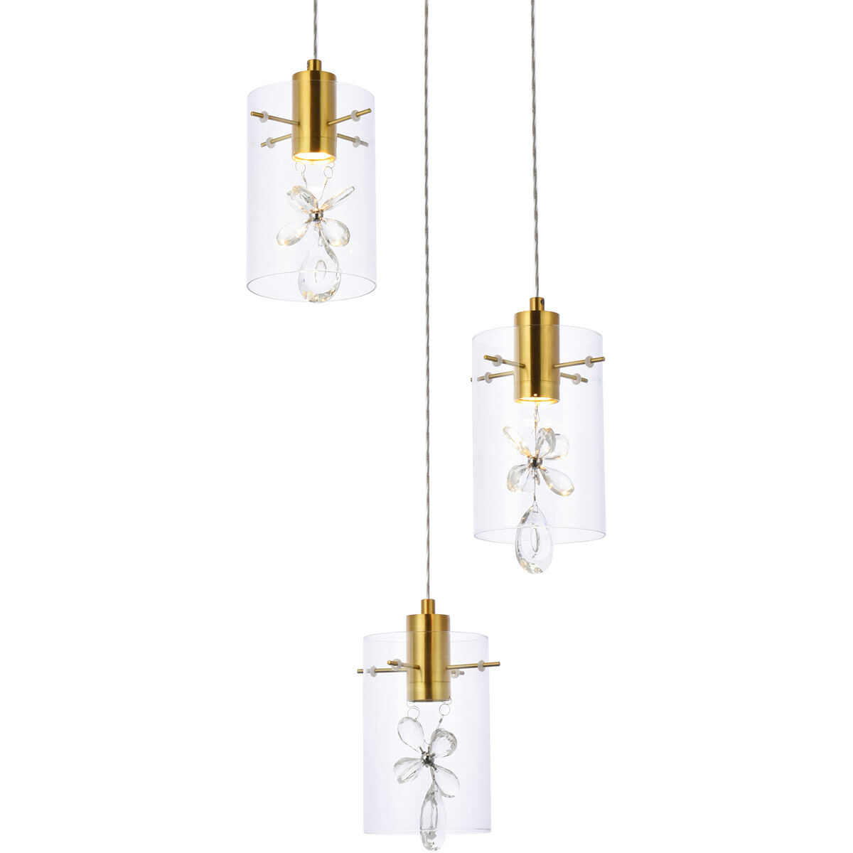 Hana 3 Light 16 inch Gold Pendant Ceiling Light