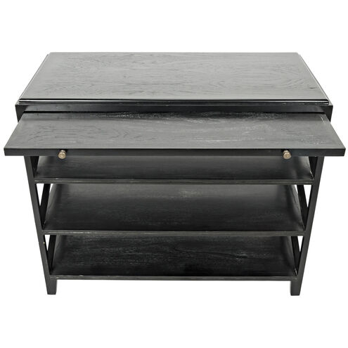 Sutton 36 X 30 inch Hand Rubbed Black Side Table, Criss-Cross