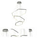 Senary LED 32 inch Chrome Foyer Chandelier Ceiling Light