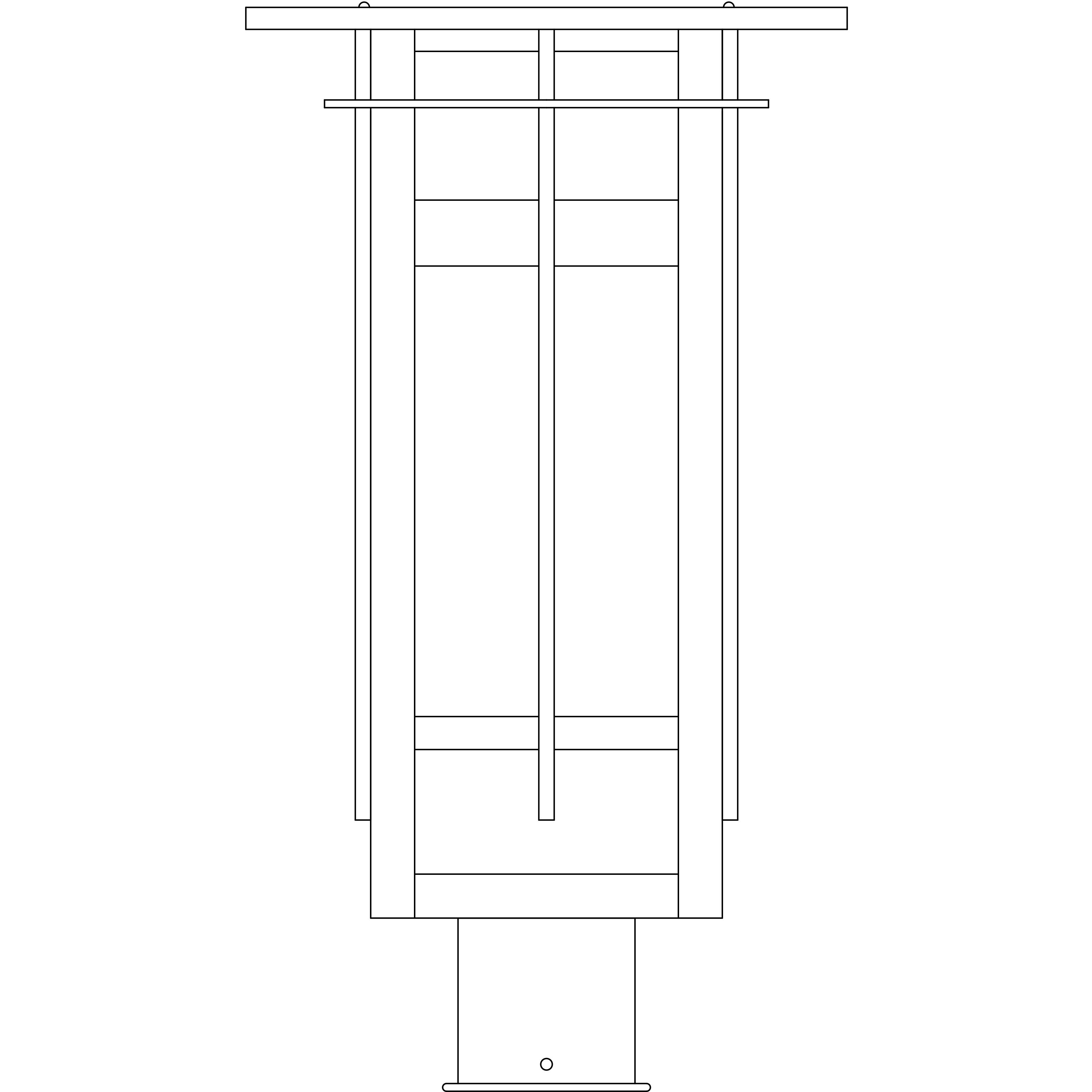 Finsbury 1 Light 15 inch Rustic Brown Post Mount in Clear Seedy