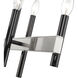 Denmark 6 Light 40 inch Black Chrome with Brushed Nickel Accents Linear Chandelier Ceiling Light