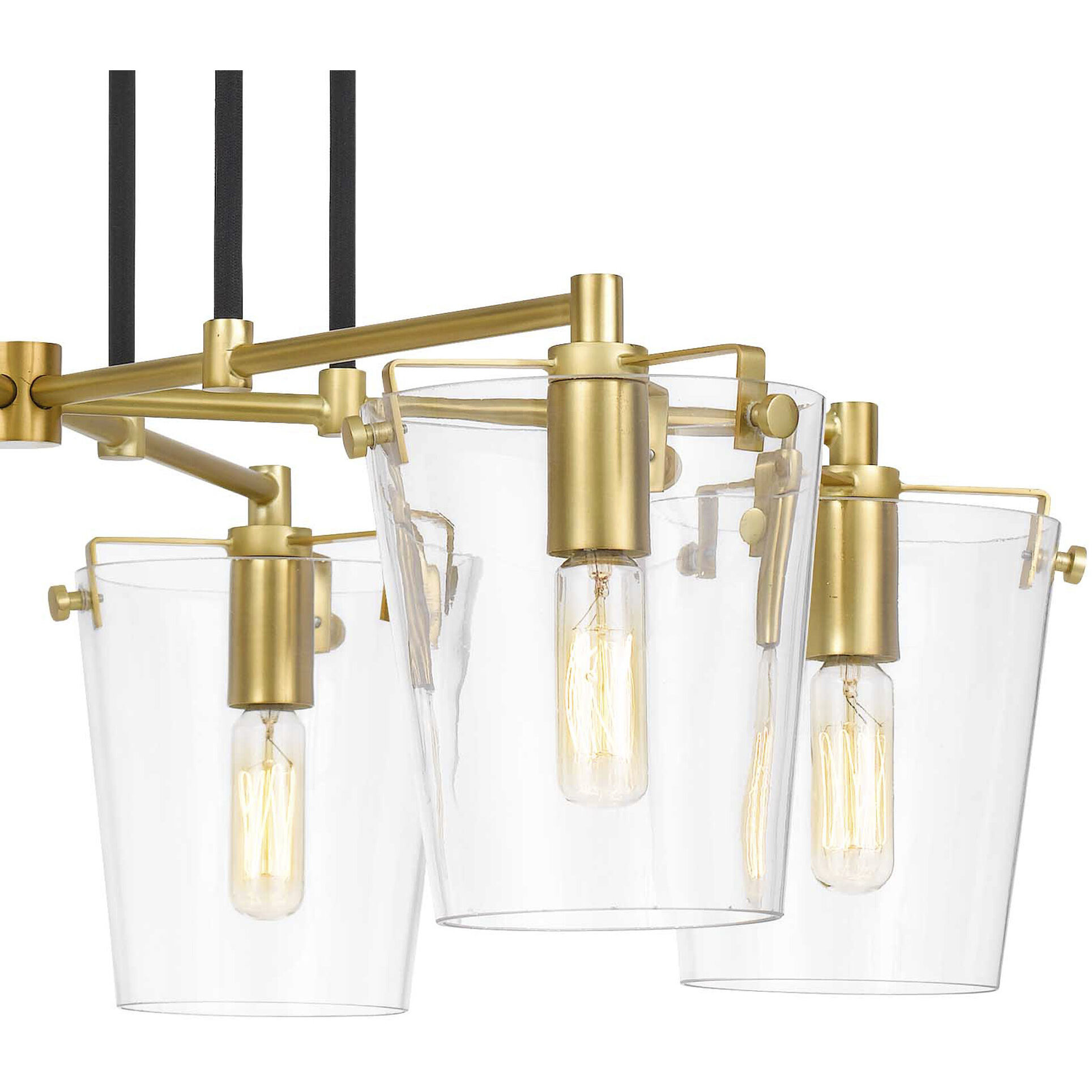 Arlo 6 Light 27 inch Black/Satin Brass Chandelier Ceiling Light