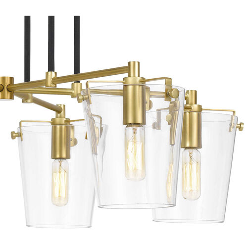 Arlo 6 Light 27 inch Black/Satin Brass Chandelier Ceiling Light
