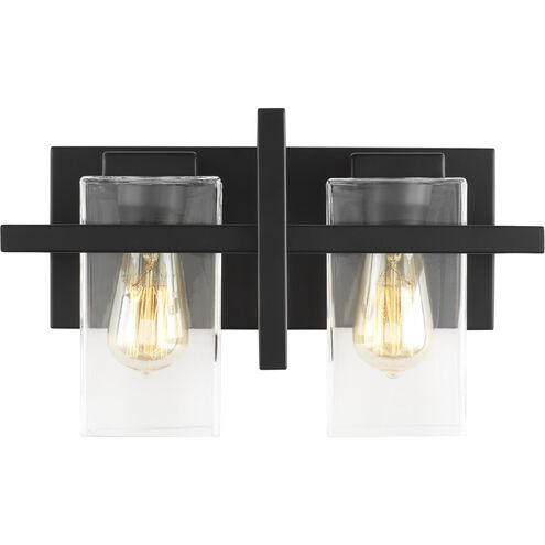 Mitte 2 Light 15 inch Midnight Black Wall Bath Fixture Wall Light