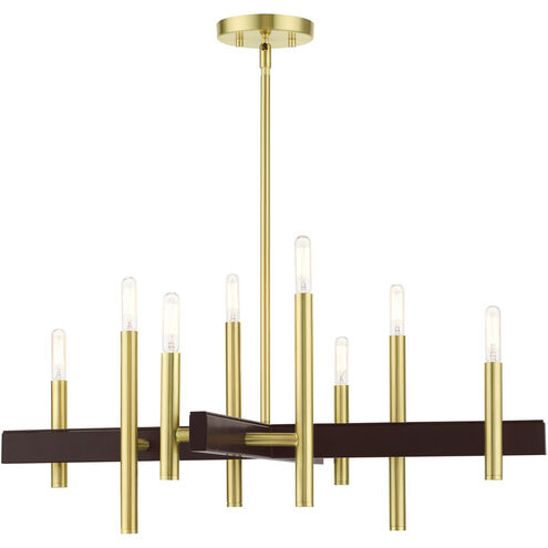 Denmark 8 Light 28 inch Satin Brass Chandelier Ceiling Light