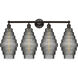 Cascade 4 Light 35 inch Oil Rubbed Bronze Bath Vanity Light Wall Light in Smoked