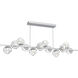 Luna LED 72 inch Classic Silver Chandelier Ceiling Light in 2700K LED, Geo Inner - Clear Outer, Twisted Branch