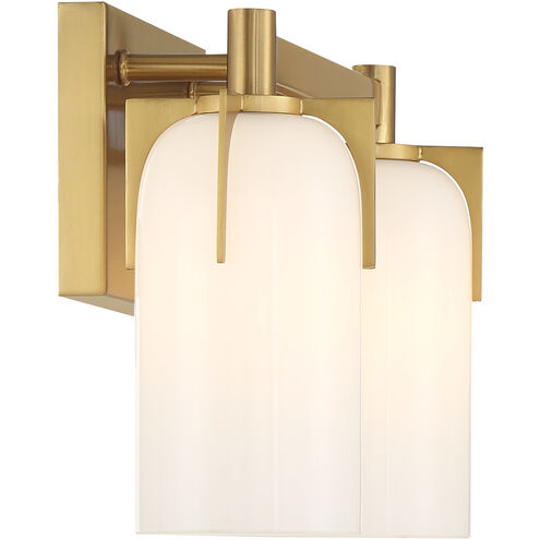 Caldwell 2 Light 14.75 inch Warm Brass Bathroom Vanity Light Wall Light