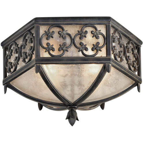Costa del Sol 2 Light 16 inch Black Outdoor Flush Mount
