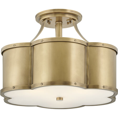 Chance 3 Light 18 inch Heritage Brass Indoor Semi-Flush Mount Ceiling Light