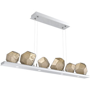 Gem LED 44 inch Classic Silver Linear Pendant Ceiling Light in Bronze, 2700K LED, Bezel