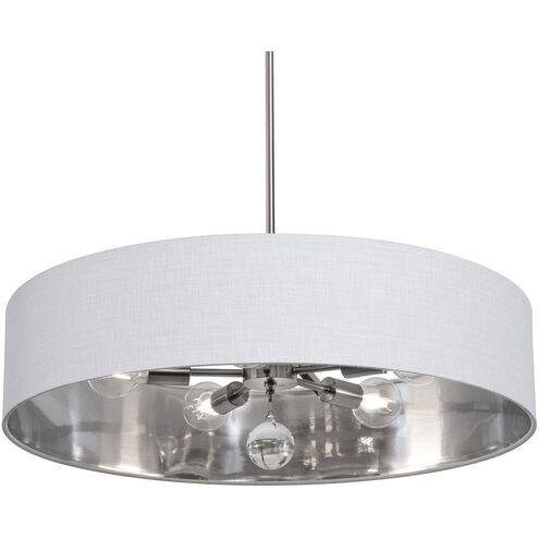 Celine 5 Light 30 inch Satin Nickel Pendant Ceiling Light, Dual Mount