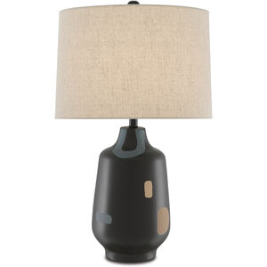 Jynx 30 inch 150.00 watt Matte Black/Beige/Blue Table Lamp Portable Light