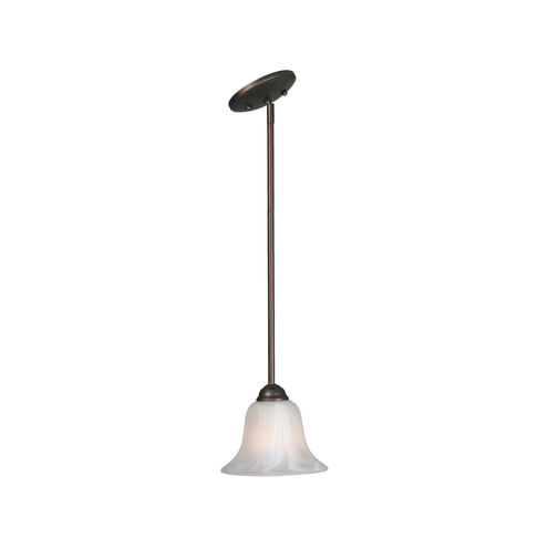 Multi-Family 1 Light 7.5 inch Rubbed Bronze Mini Pendant Ceiling Light in Marbled Glass