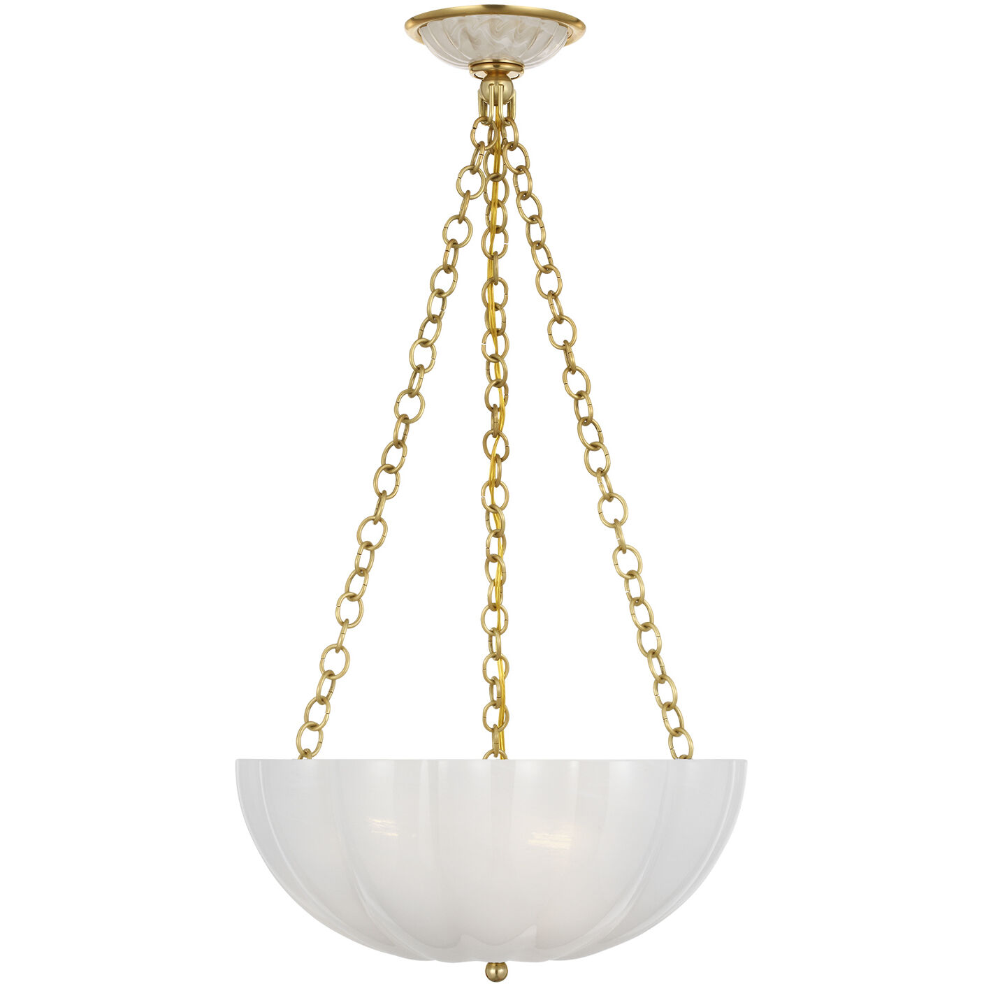 AERIN Rosehill LED 16 inch Hand-Rubbed Antique Brass Bowl Chandelier Ceiling Light