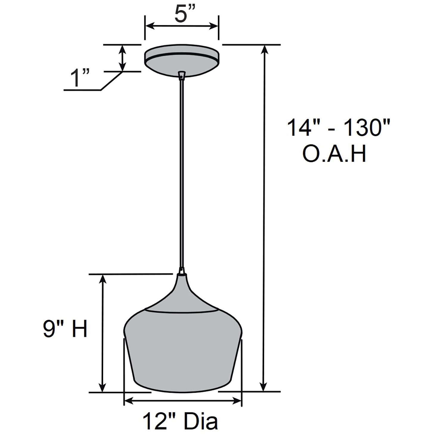 Blend LED 12 inch Black Pendant Ceiling Light