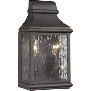 Forged Jefferson 2 Light 11 inch Charcoal Outdoor Wall Sconce