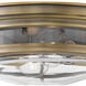 Hadley 2 Light 12 inch Brushed Bronze Indoor Flush Mount Ceiling Light in Clear