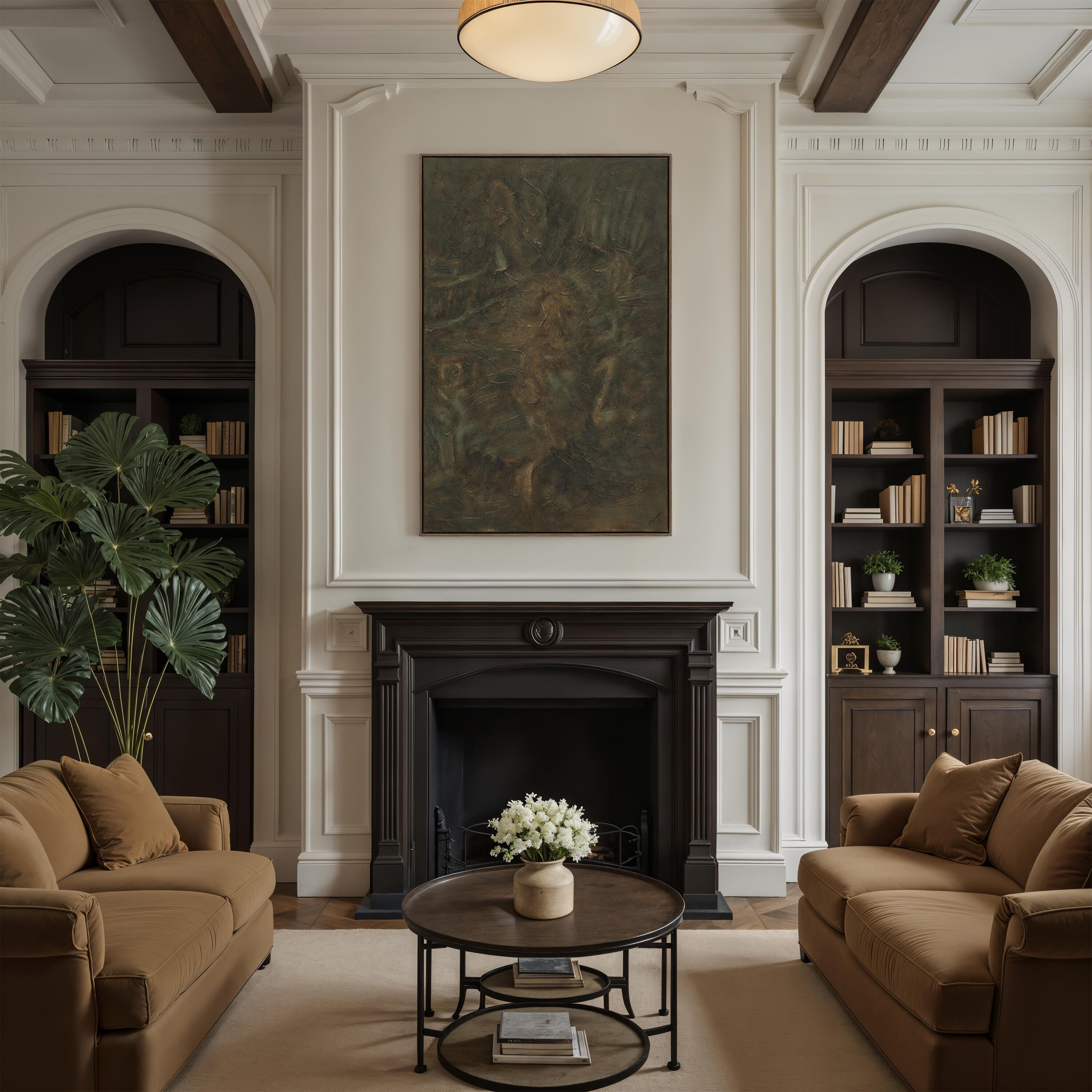 Beatrix Multicolor and Dark Oak Canvas Art