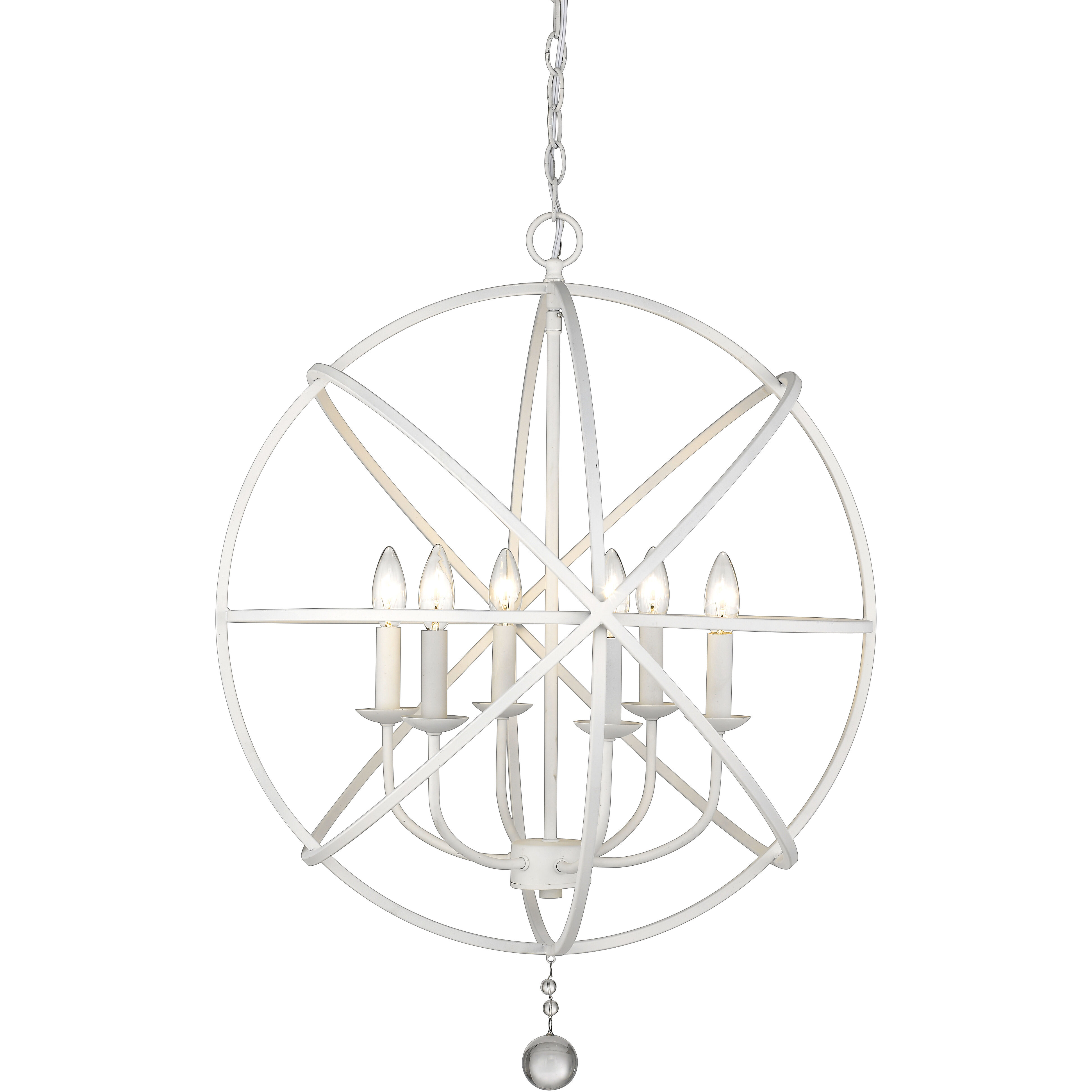 Tull 6 Light 24 inch Matte White Chandelier Ceiling Light