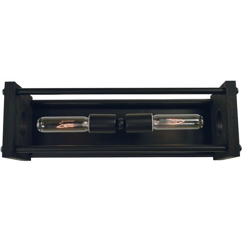 Industria 2 Light 18 inch Matte Black Sconce Wall Light