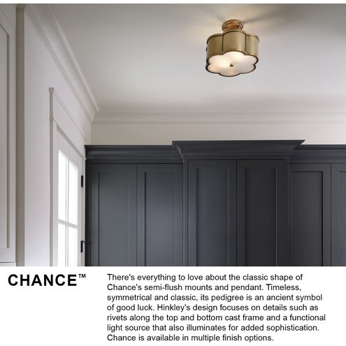 Chance LED 14 inch Heritage Brass Indoor Semi-Flush Mount Ceiling Light