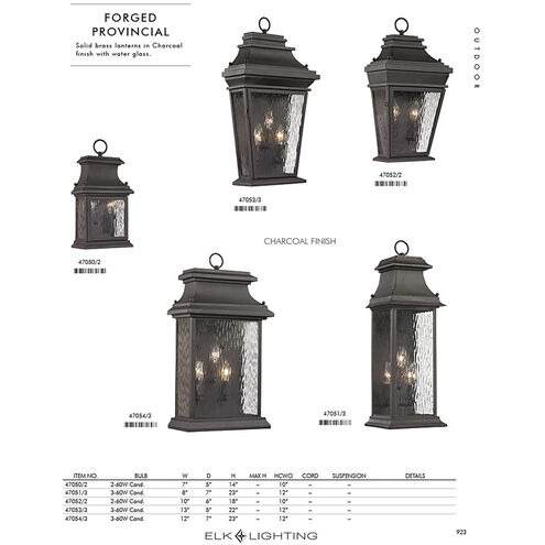 Alba 3 Light 22 inch Charcoal Outdoor Sconce